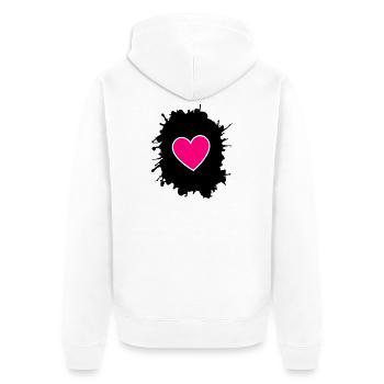 Magenta Heart on Black - Unisex Premium Organic Zip Hoodie - white - Back - Thijin (182cm)