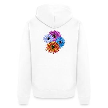 Farbenfrohe Blüten Blumen Blume Flora Garten - Unisex Premium Bio Zip Hoodie - Weiß - Hinten - Thijin (182cm)
