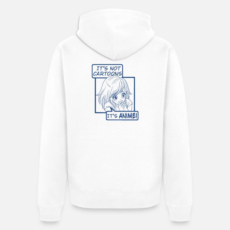 Ce ne sont pas des dessins animés, c’est de l’anime - Veste à capuche bio Premium Unisexe - blanc