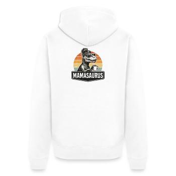 Mamasaurus Mama Mutter Geschenkidee Humor Lustig - Unisex Premium Bio Zip Hoodie - Weiß - Hinten - Thijin (182cm)