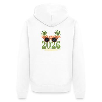 Grande Canarie 2026 - Veste à capuche bio Premium Unisexe - blanc - Dos - Thijin (182cm)