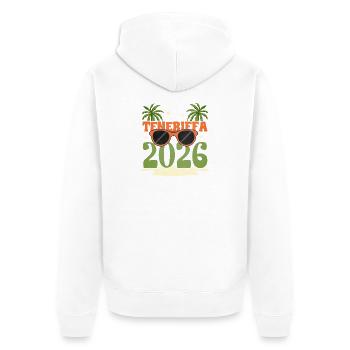 Tenerife 2026 - Veste à capuche bio Premium Unisexe - blanc - Dos - Thijin (182cm)