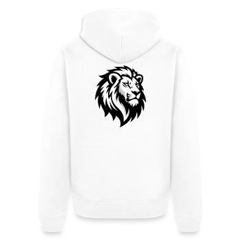 Majestic lion's head – symbol of power - Unisex Premium Organic Zip Hoodie - white - Back - Thijin (182cm)