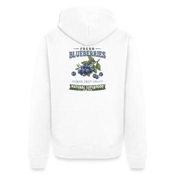 Chemise Blaubeer vintage, style myrtille douce - Veste à capuche bio Premium Unisexe - blanc - Dos - Thijin (182cm)