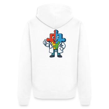Puzzle Pals Doktormaskottchen - Unisex Premium Bio Zip Hoodie - Weiß - Hinten - Thijin (182cm)