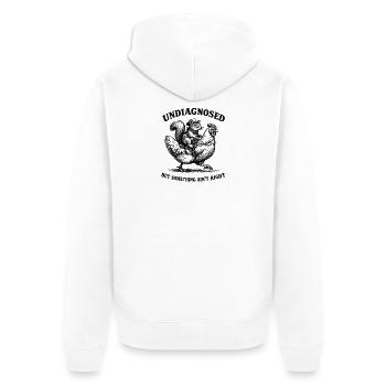 Not diagnosed, but something is wrong - Unisex Premium Organic Zip Hoodie - white - Back - Thijin (182cm)
