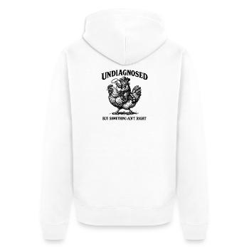Not diagnosed, but something is wrong - Unisex Premium Organic Zip Hoodie - white - Back - Thijin (182cm)