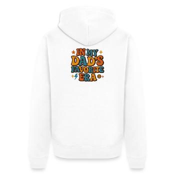 In My Dad's Favorite Era Tochter Familien Humor - Unisex Premium Bio Zip Hoodie - Weiß - Hinten - Thijin (182cm)