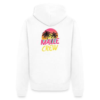 Malle Crew - Unisex Premium Organic Zip Hoodie - white - Back - Thijin (182cm)