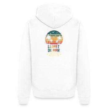 Lloret De Mar 2026 - Unisex Premium Bio Zip Hoodie - Weiß - Hinten - Thijin (182cm)