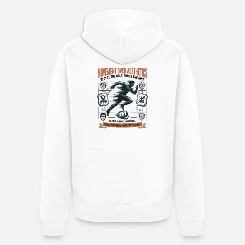 Concentrez le cran - Veste à capuche bio Premium Unisexe - blanc