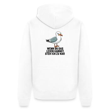 Wenn Du Das Lesen Kannst Steh Ich Zu Nah Lustige - Unisex Premium Bio Zip Hoodie - Weiß - Hinten - Thijin (182cm)