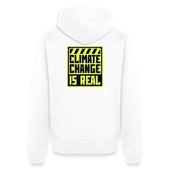 Le changement climatique est la véritable science du changement climatique - Veste à capuche bio Premium Unisexe - blanc - Dos - Thijin (182cm)