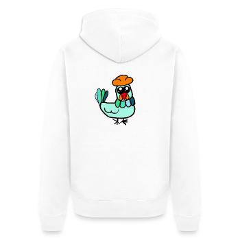 Huhn Henne Kinder Bauernhoftiere lustig - Unisex Premium Bio Zip Hoodie - Weiß - Hinten - Thijin (182cm)