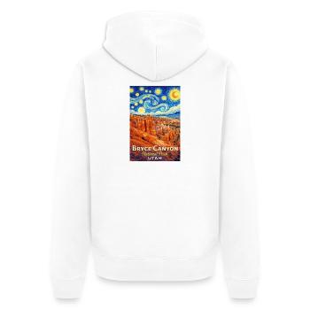 Bryce-Canyon-Nationalpark, Utah Starry Night  - Unisex Premium Bio Zip Hoodie - Weiß - Hinten - Thijin (182cm)