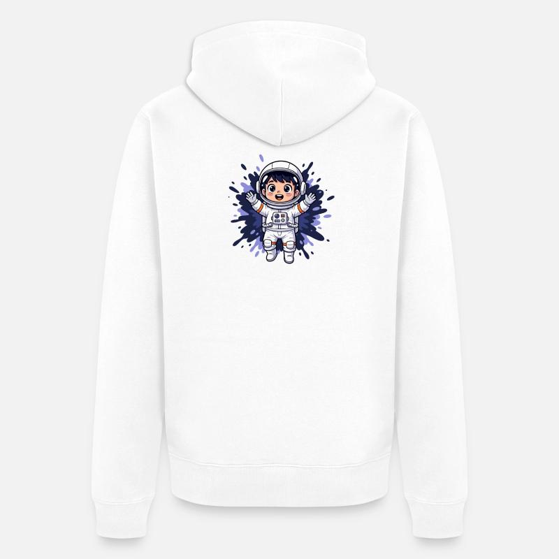 Petit Héros de l’Espace Astronaute - Veste à capuche bio Premium Unisexe - blanc