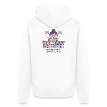 Dans l’humour de l’ère de My Younger Child et de la famille des filles - Veste à capuche bio Premium Unisexe - blanc - Dos - Thijin (182cm)