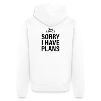 Bicycle Sorry I Have Plans MTB Funny - Unisex Premium Organic Zip Hoodie - white - Back - Thijin (182cm)