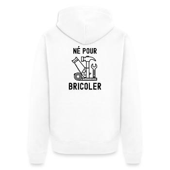 Né pour bricoler  - Veste à capuche bio Premium Unisexe - blanc - Dos - Thijin (182cm)