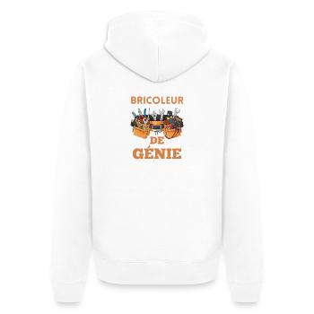 Bricoleur de Génie - Veste à capuche bio Premium Unisexe - blanc - Dos - Thijin (182cm)