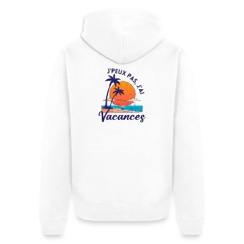Vacances Palm Sunset Graphique - Veste à capuche bio Premium Unisexe - blanc - Dos - Thijin (182cm)