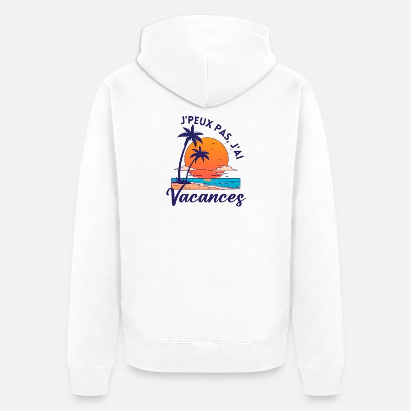 Vacances Palm Sunset Graphique - Veste à capuche bio Premium Unisexe - blanc