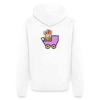 Baby Affe Kind Affen lustig Kinder - Unisex Premium Bio Zip Hoodie - Weiß - Hinten - Thijin (182cm)