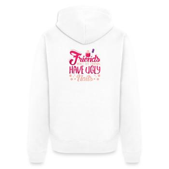 Nail Designer Nail Designer Cosmetics Nail Salon - Unisex Premium Organic Zip Hoodie - white - Back - Thijin (182cm)