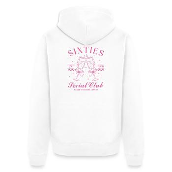 60. Geburtstag 2026 Sixties Social Club Est. 1966 - Unisex Premium Bio Zip Hoodie - Weiß - Hinten - Thijin (182cm)
