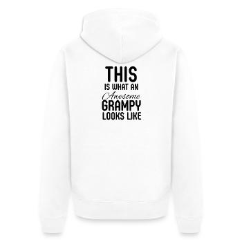 So sieht ein großartiger Opa aus - Unisex Premium Bio Zip Hoodie - Weiß - Hinten - Thijin (182cm)