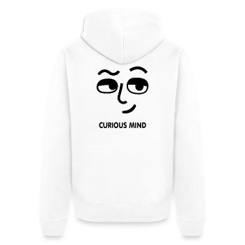 Curious Mind lineare Illustration - Unisex Premium Bio Zip Hoodie - Weiß - Hinten - Thijin (182cm)
