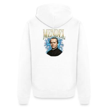 Gregor Mendel Donner - Unisex Premium Bio Zip Hoodie - Weiß - Hinten - Thijin (182cm)