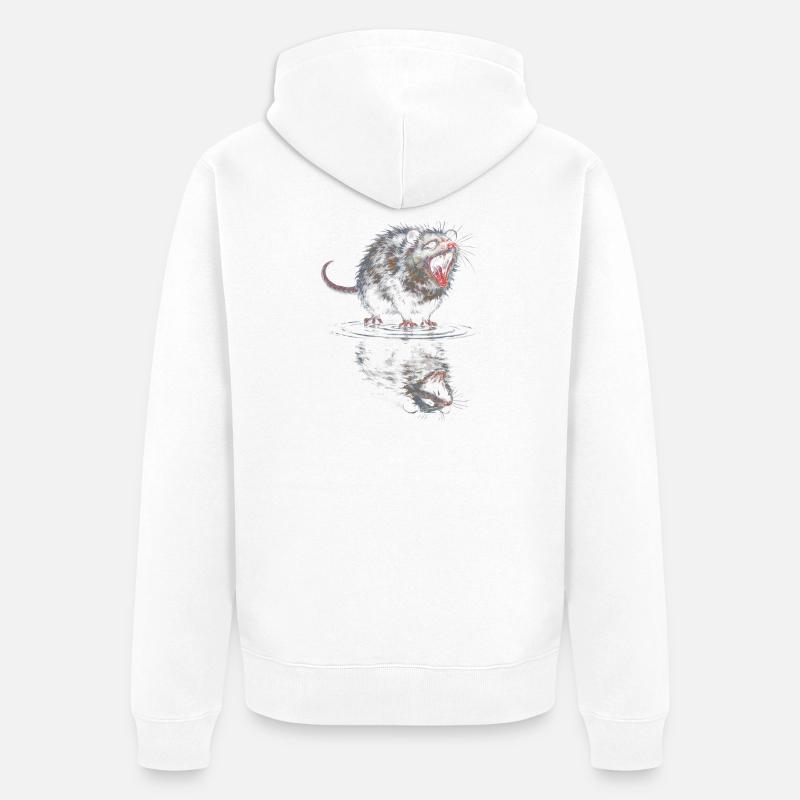 Rugissement de la Loutre d’Eau - Veste à capuche bio Premium Unisexe - blanc