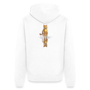 Orange cat artist at the water level - Unisex Premium Organic Zip Hoodie - white - Back - Thijin (182cm)