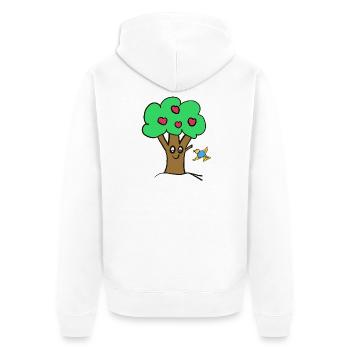 Apple Tree Tree Nature Bird - Unisex Premium Organic Zip Hoodie - white - Back - Thijin (182cm)