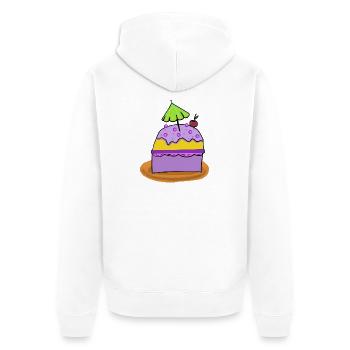 Birthday Muffin Cake Kids Child - Unisex Premium Organic Zip Hoodie - white - Back - Thijin (182cm)