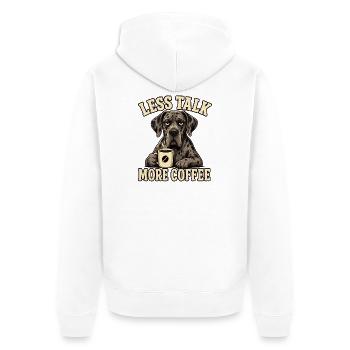 T-shirt avec la mention café de la Grande Danois - Veste à capuche bio Premium Unisexe - blanc - Dos - Thijin (182cm)
