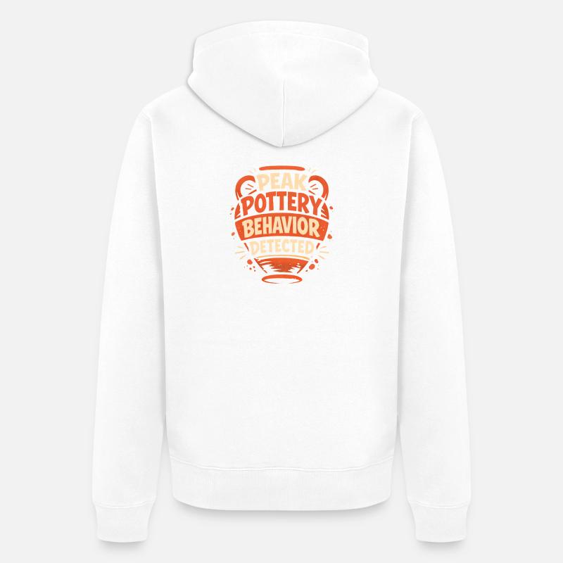 Maximaler Töpfermodus | Keramik - Unisex Premium Bio Zip Hoodie - Weiß