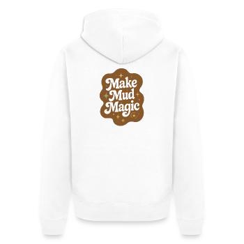 Mud Magic | Pottery Ceramics - Unisex Premium Organic Zip Hoodie - white - Back - Thijin (182cm)