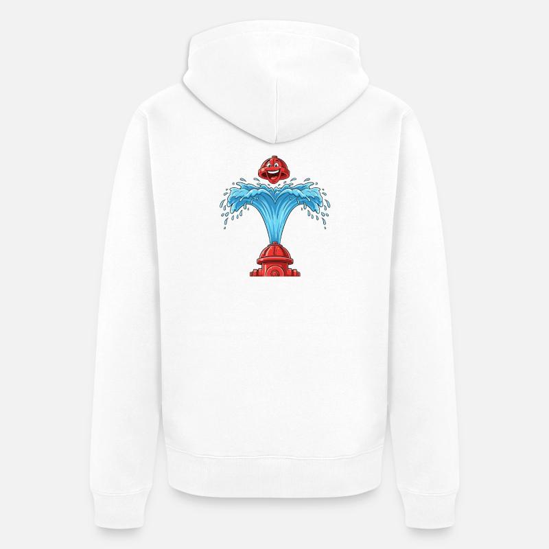 Herzsprudel aus Hydrant - Unisex Premium Bio Zip Hoodie - Weiß
