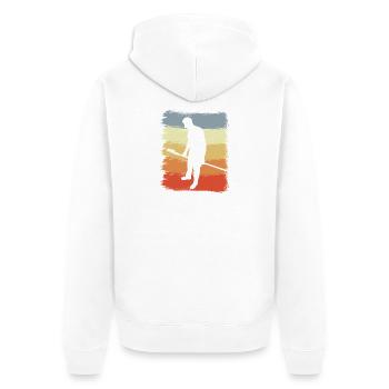 Baker Drawing - Unisex Premium Organic Zip Hoodie - white - Back - Thijin (182cm)