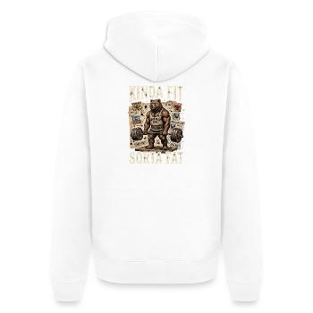 Plutôt en forme, un peu gros ours en haltérophilie - Veste à capuche bio Premium Unisexe - blanc - Dos - Thijin (182cm)