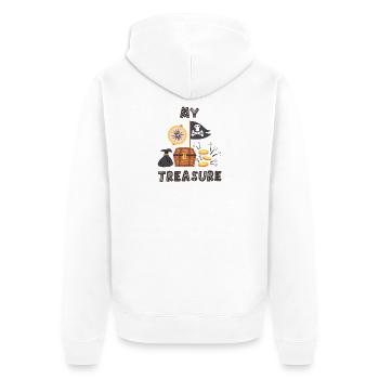 Le Trésor du Pirate - Veste à capuche bio Premium Unisexe - blanc - Dos - Thijin (182cm)