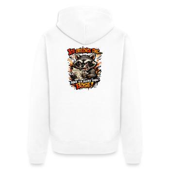 Ich mach das aber ich gucke dabei böse - Unisex Premium Bio Zip Hoodie - Weiß - Hinten - Thijin (182cm)