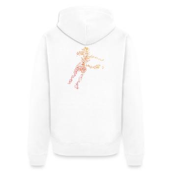 Pickleballspielerinnen Fans mit pickleball athlete - Unisex Premium Bio Zip Hoodie - Weiß - Hinten - Thijin (182cm)
