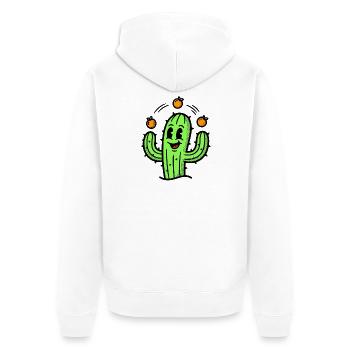 A cactus with real talent - Unisex Premium Organic Zip Hoodie - white - Back - Thijin (182cm)