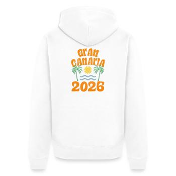 Gran Canaria 2026 - Unisex Premium Organic Zip Hoodie - white - Back - Thijin (182cm)
