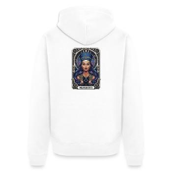 Tarotkarte der Nofretete - Unisex Premium Bio Zip Hoodie - Weiß - Hinten - Thijin (182cm)