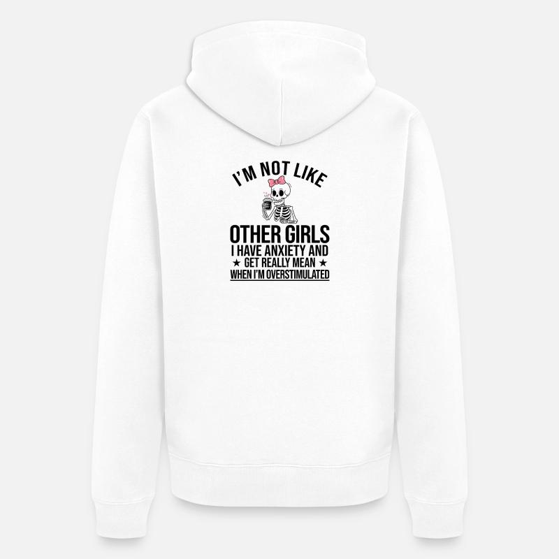 Fille Squelette du Café - Veste à capuche bio Premium Unisexe - blanc