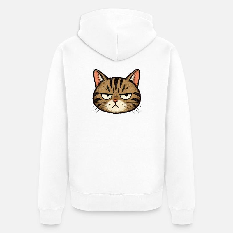 Dessin animé Grim Cat - Veste à capuche bio Premium Unisexe - blanc